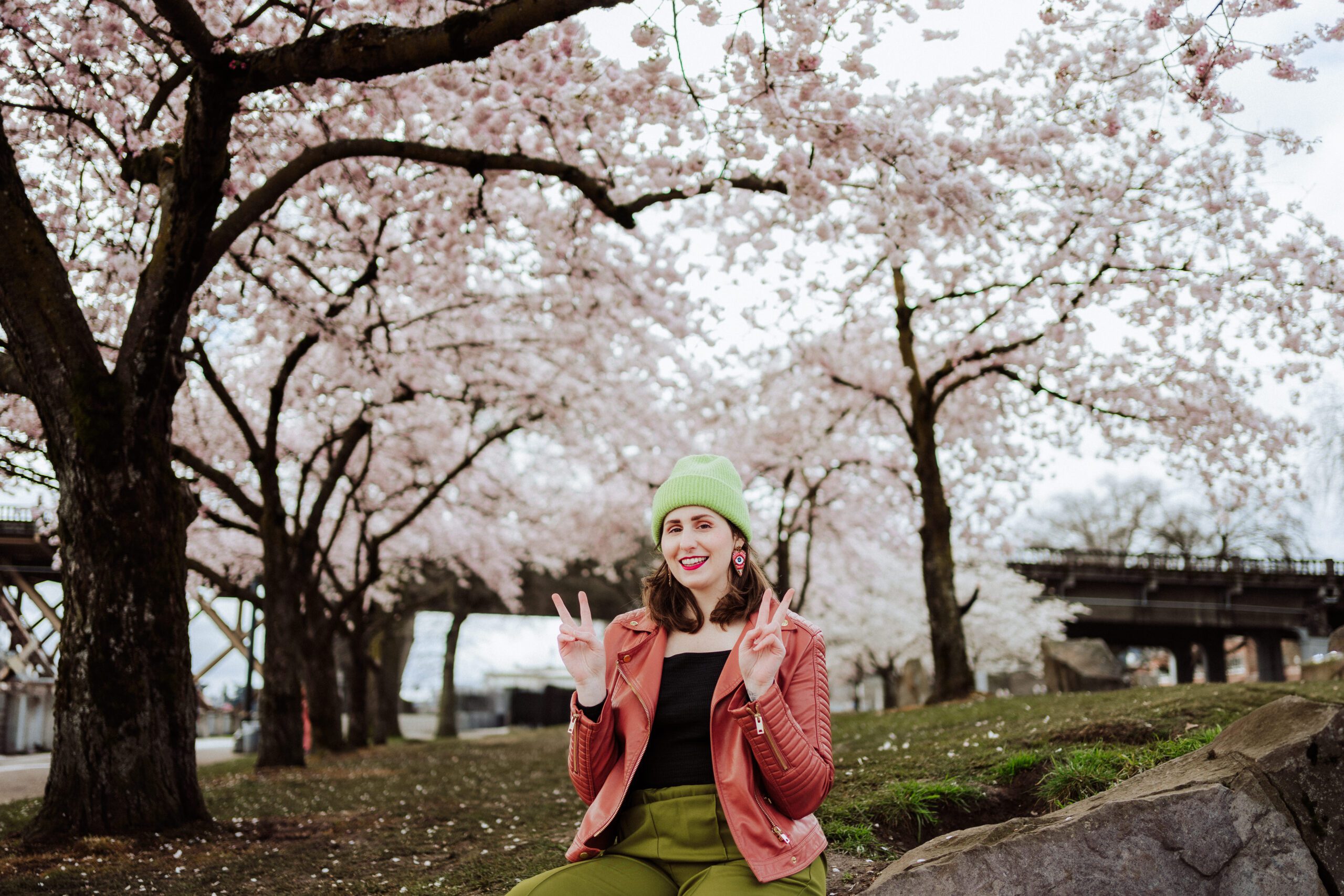 cherry blossom brand photo session pacific north west