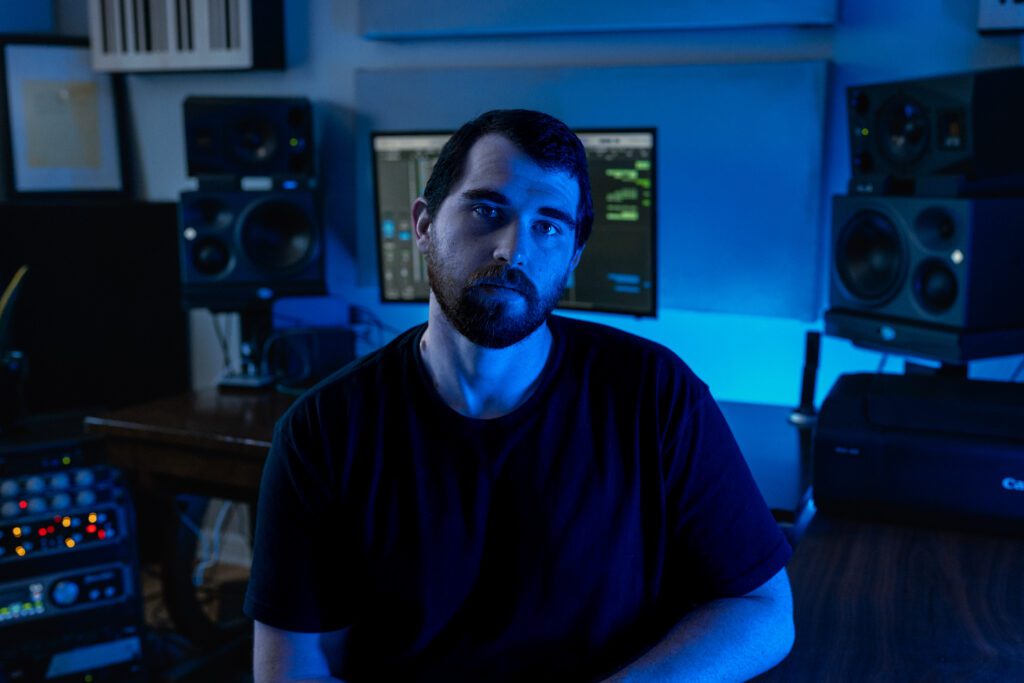Music producer photograph with cinematic-inspired lighting