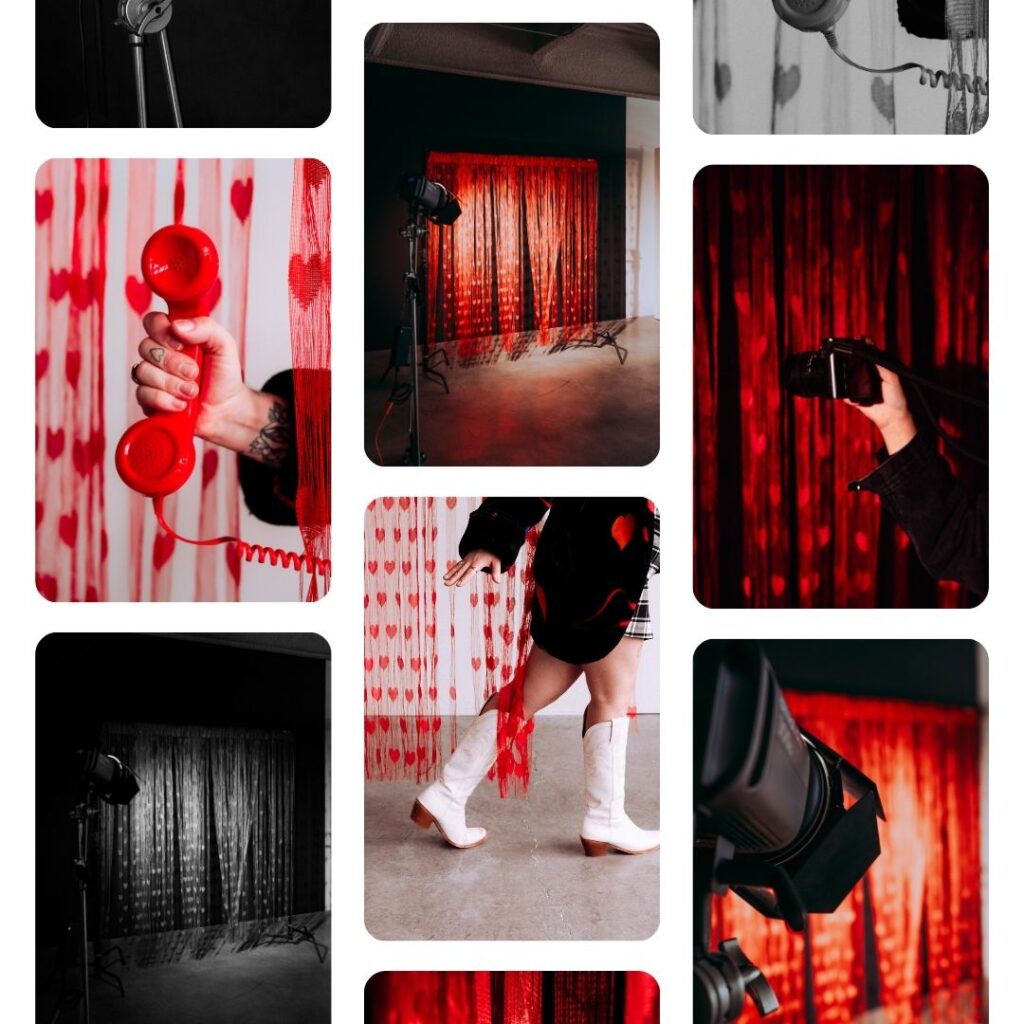 Mood board of client work from brand photographer mewphotovideo